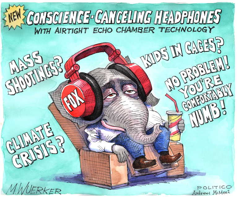 Political/Editorial Cartoon by Matt Wuerker, Politico on GOP Base Sticks With President