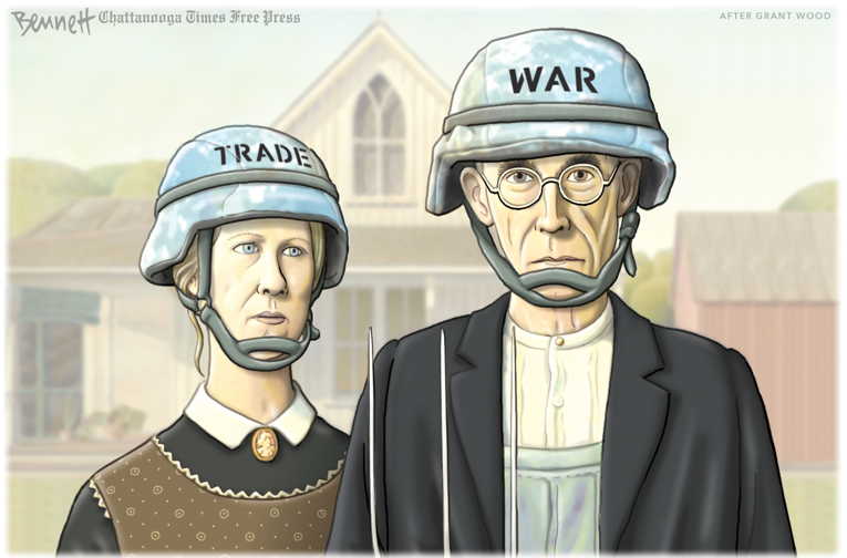 Political/Editorial Cartoon by Clay Bennett, Chattanooga Times Free Press on Impending Recession?