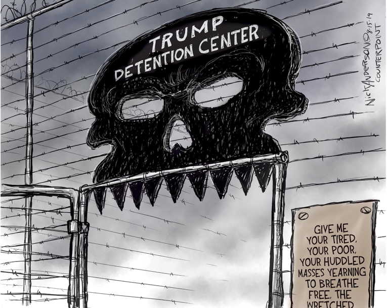 Political/Editorial Cartoon by Nick Anderson, Houston Chronicle on Trump Cracks Down on Immigrants