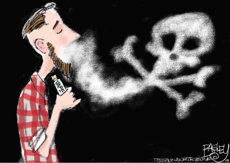 Political/Editorial Cartoon by Pat Bagley, Salt Lake Tribune on Dangerous Drug Targeting Youth