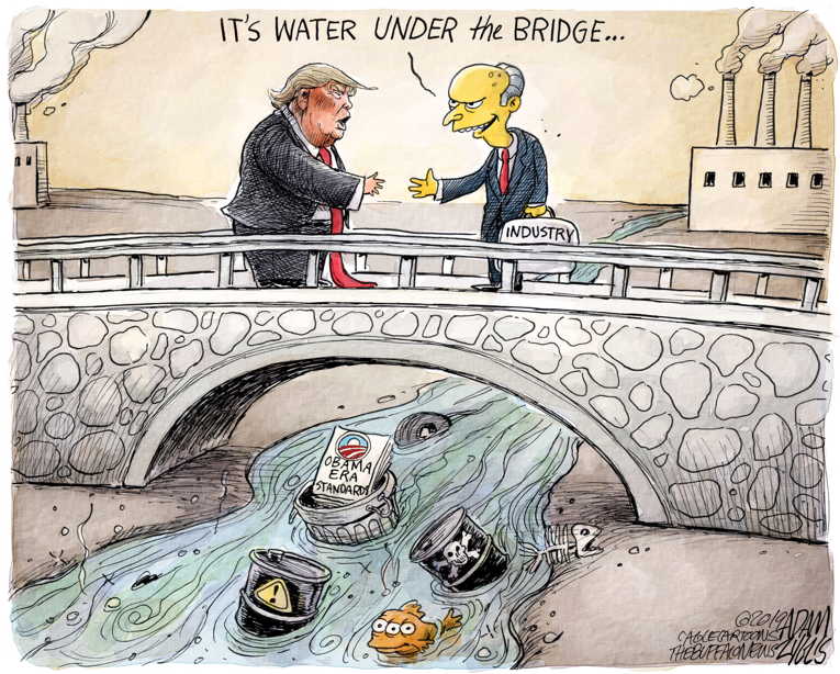Political/Editorial Cartoon by Adam Zyglis, The Buffalo News on Trump Sells Environment