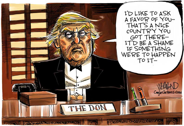 Political/Editorial Cartoon by Dave Whamond, Canada, PoliticalCartoons.com on President Asks for Help