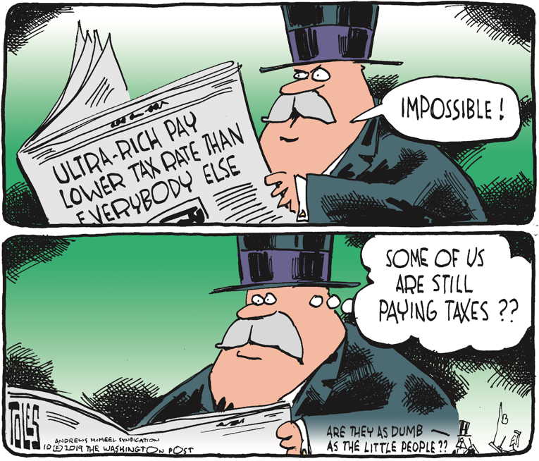 Political/Editorial Cartoon by Tom Toles, Washington Post on Economic Milestone Reached