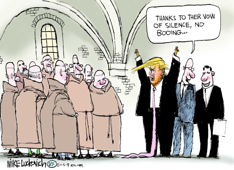 Political/Editorial Cartoon by Mike Luckovich, Atlanta Journal-Constitution on Trump Stumps