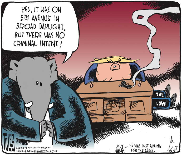 Political/Editorial Cartoon by Tom Toles, Washington Post on Republicans Hold Party Line