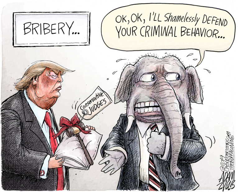 Political/Editorial Cartoon by Adam Zyglis, The Buffalo News on Party Unites Behind Trump