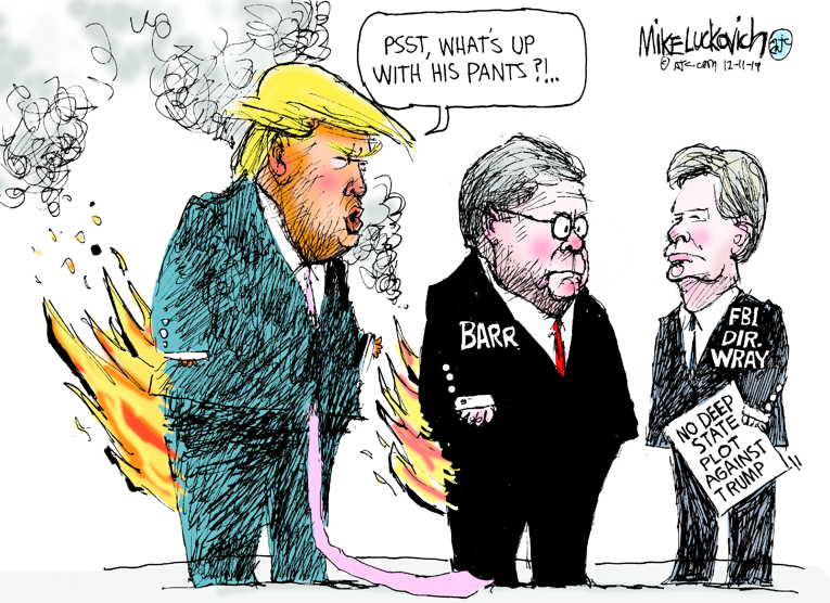 Political/Editorial Cartoon by Mike Luckovich, Atlanta Journal-Constitution on Report: No Deep State Conspiracy
