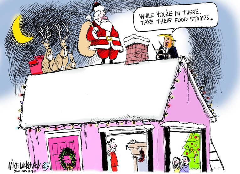 Political/Editorial Cartoon by Mike Luckovich, Atlanta Journal-Constitution on Stock Market Hits Record High