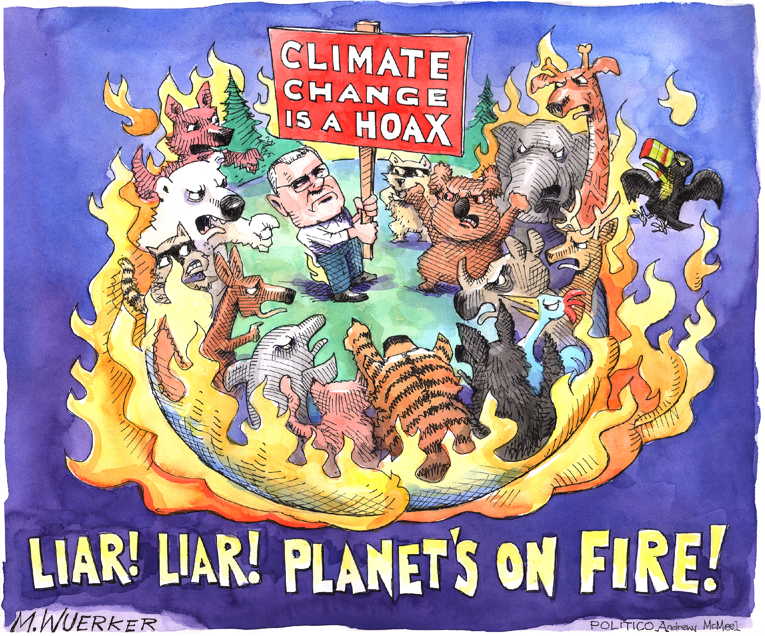 Political/Editorial Cartoon by Matt Wuerker, Politico on Hottest Decade Ever