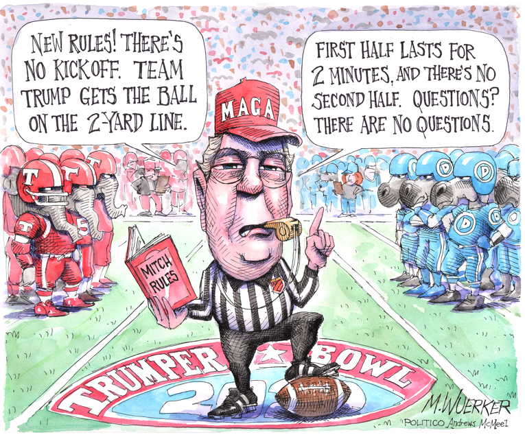 Political/Editorial Cartoon by Matt Wuerker, Politico on McConnell Sets the Rules