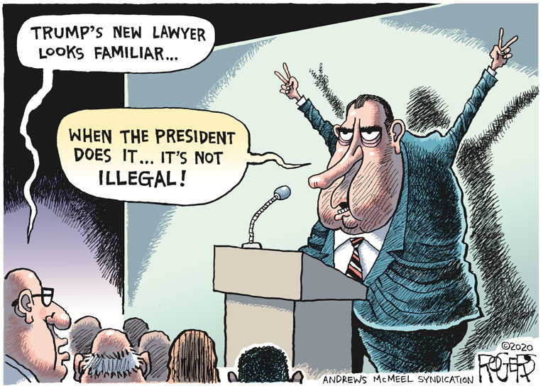Political/Editorial Cartoon by Rob Rogers on Trump Lawyers Astound