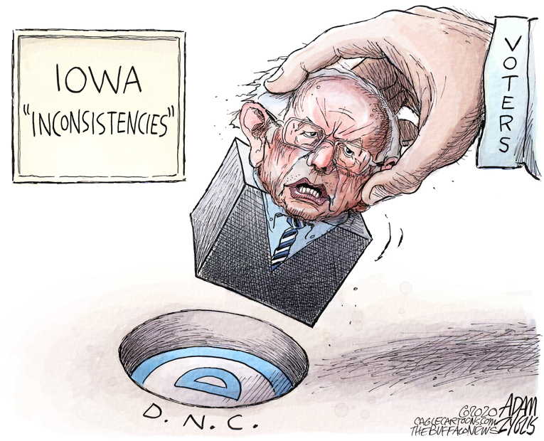 Political/Editorial Cartoon by Adam Zyglis, The Buffalo News on DNC Unhappy With Sanders’ Success