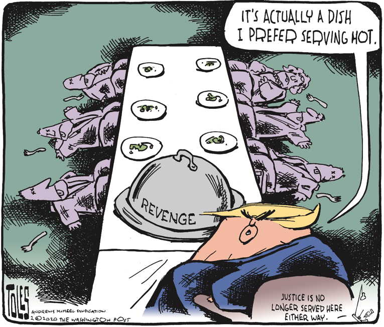 Political/Editorial Cartoon by Tom Toles, Washington Post on President Promises More Changes