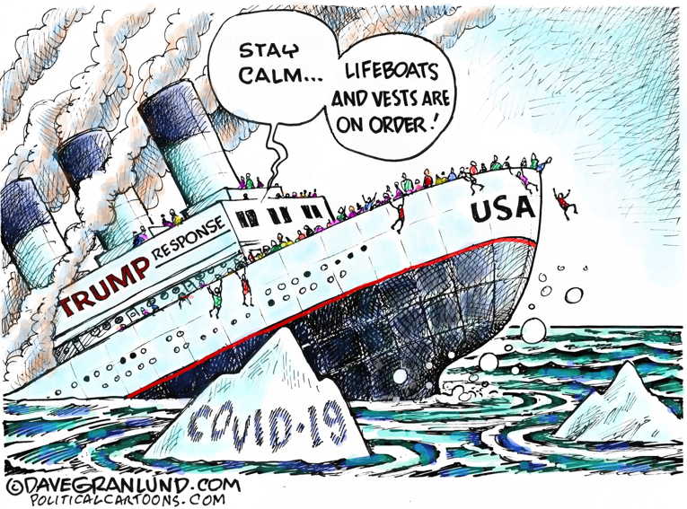 Political/Editorial Cartoon by Dave Granlund on Trump Downplays Pandemic