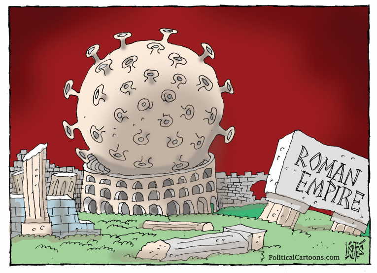 Political/Editorial Cartoon by Nikola Listes, Croatia, politicalcartoons.com on Italian Death Toll Soars