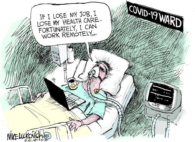 Political/Editorial Cartoon by Mike Luckovich, Atlanta Journal-Constitution on Americans Adjusting to Pandemic