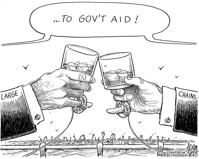 Political/Editorial Cartoon by Adam Zyglis, The Buffalo News on Stimulus Checks Arrive