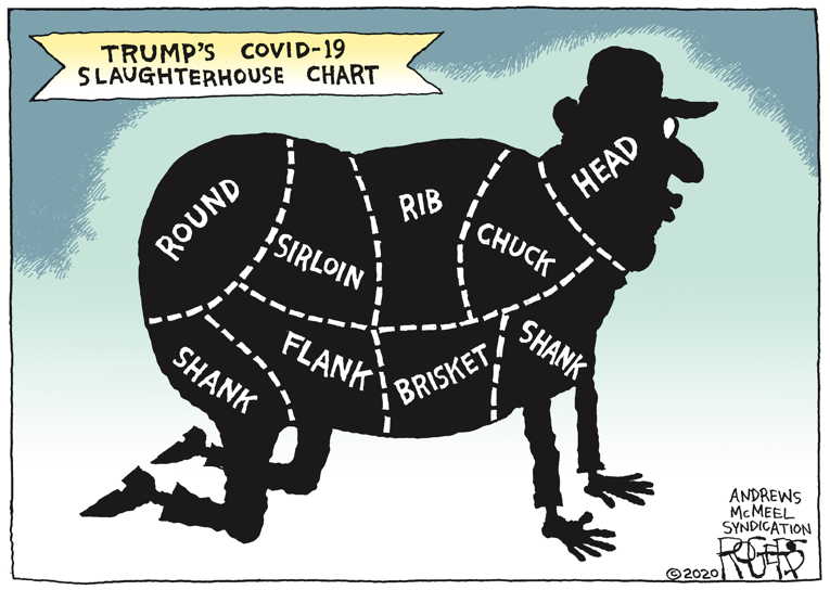 Political/Editorial Cartoon by Rob Rogers on Meat Supply Threatened
