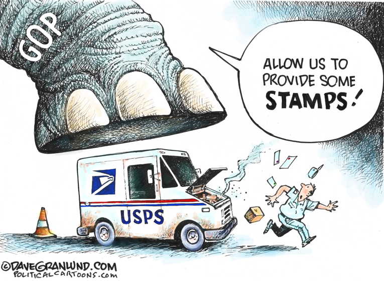Political/Editorial Cartoon by Dave Granlund on Post Office Under Attack