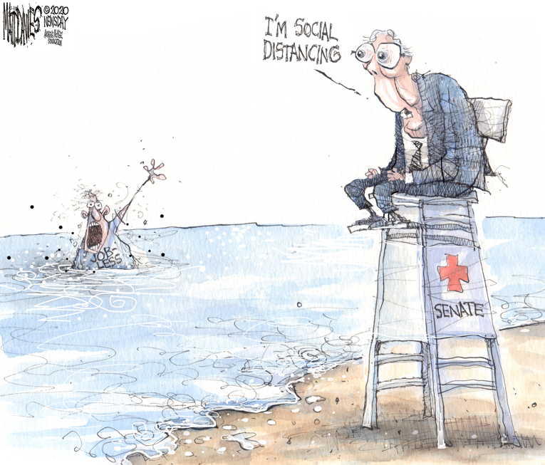 Political/Editorial Cartoon by Matt Davies, Journal News on 30 Million Unemployed