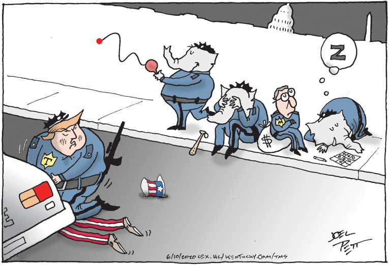 Political/Editorial Cartoon by Joel Pett, Lexington Herald-Leader, CWS/CartoonArts Intl. on Republicans Display Loyalty