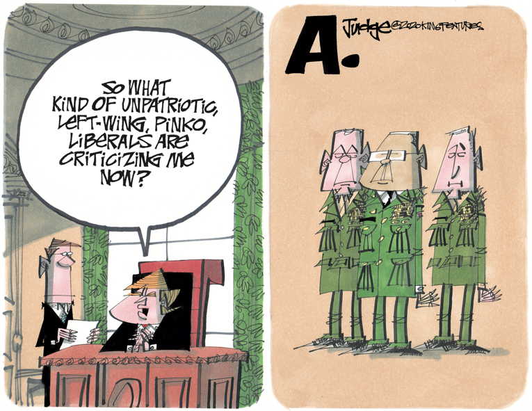 Political/Editorial Cartoon by Lee Judge, King Features on Generals Endorse Biden