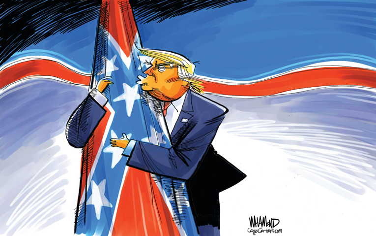 Political/Editorial Cartoon by Dave Whamond, Canada, PoliticalCartoons.com on Racist Statues Fall