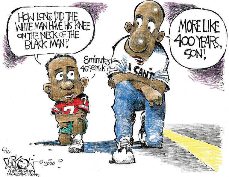 Political/Editorial Cartoon by John Branch, San Antonio Express-News on Black Lives Matter
