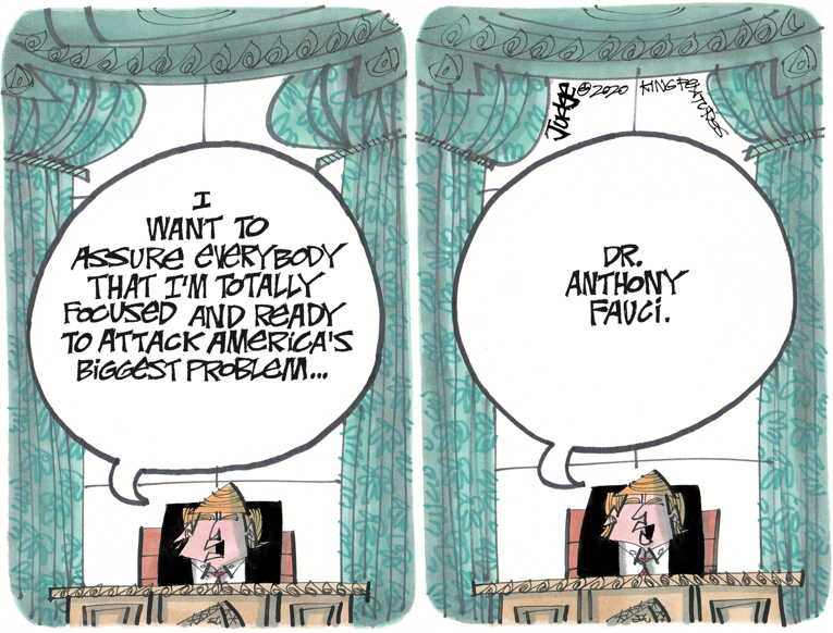 Political/Editorial Cartoon by Lee Judge, King Features on President Stays the Course