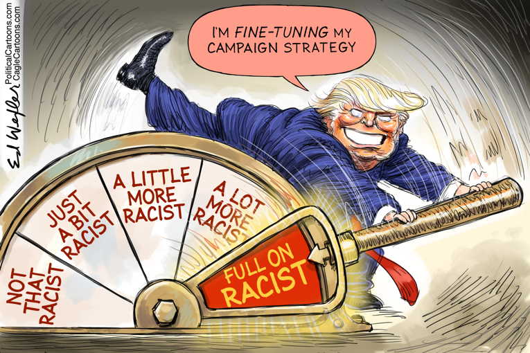 Political/Editorial Cartoon by Ed Wexler, PoliticalCartoons.com on Trump Ramps Up Campaign