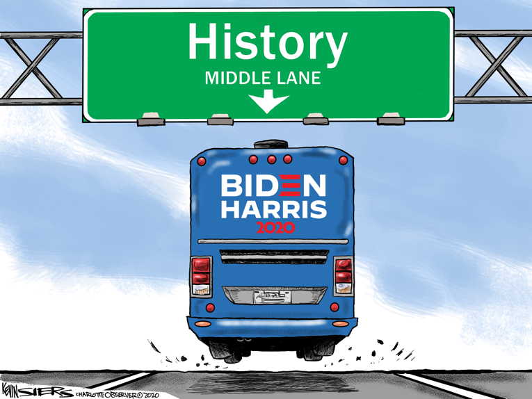 Political/Editorial Cartoon by Kevin Siers, Charlotte Observer on Biden Picks Kamala Harris