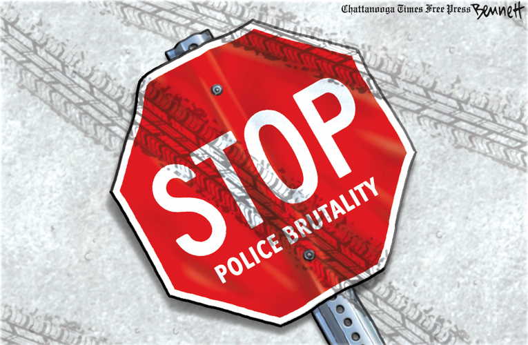 Political/Editorial Cartoon by Clay Bennett, Chattanooga Times Free Press on Protests Continue