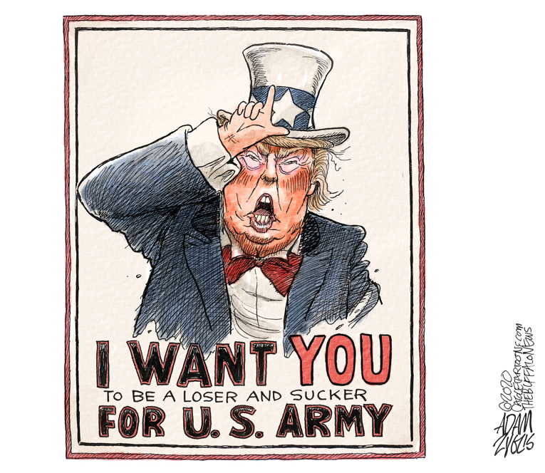 Political/Editorial Cartoon by Adam Zyglis, The Buffalo News on Trump Disparages Fallen Soldiers