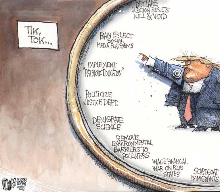 Political/Editorial Cartoon by Matt Davies, Journal News on Trump Teases the Future