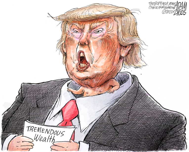 Political/Editorial Cartoon by Adam Zyglis, The Buffalo News on Trump’s Taxes Revealed