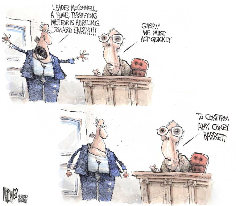Political/Editorial Cartoon by Matt Davies, Journal News on GOP Stays the Course