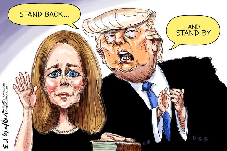 Political/Editorial Cartoon by Ed Wexler, PoliticalCartoons.com on Republicans Confirm Barrett