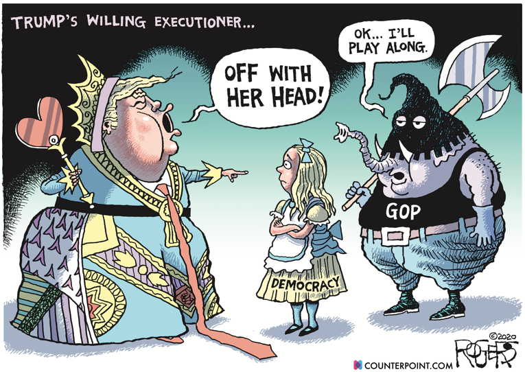 Political/Editorial Cartoon by Rob Rogers on GOP Leaders Embracing Fascism