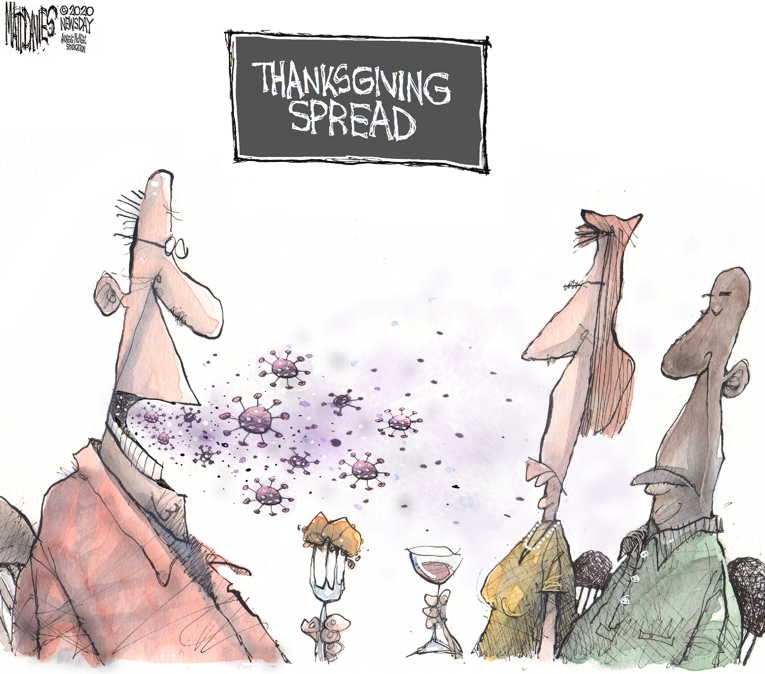 Political/Editorial Cartoon by Matt Davies, Journal News on Americans Observe Holiday
