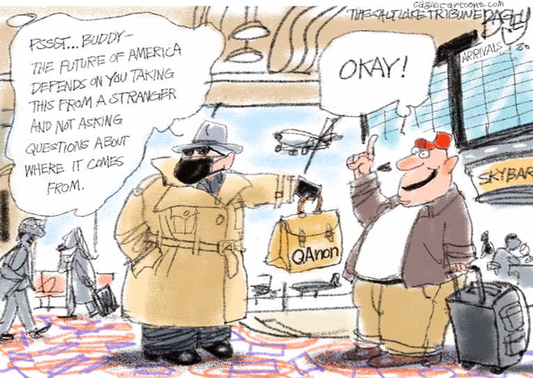 Political/Editorial Cartoon by Pat Bagley, Salt Lake Tribune on Trump Claims Victory