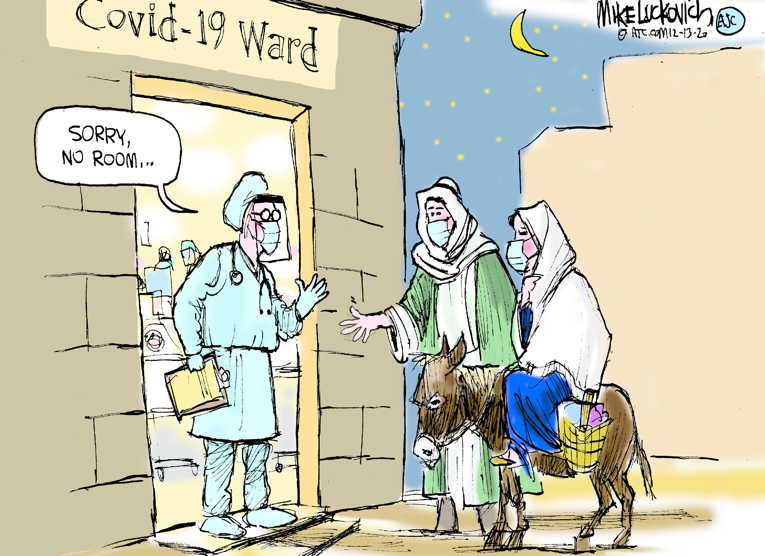 Political/Editorial Cartoon by Mike Luckovich, Atlanta Journal-Constitution on Holidays 2020: Different