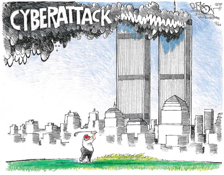 Political/Editorial Cartoon by John Darkow, Columbia Daily Tribune, Missouri on US Government Cyber-Attacked