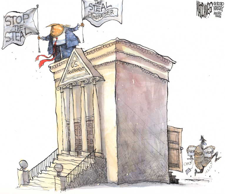 Political/Editorial Cartoon by Matt Davies, Journal News on “I Won,” President Says