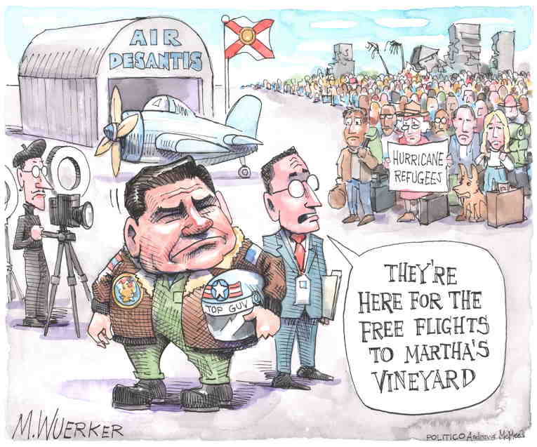 Political/Editorial Cartoon by Matt Wuerker, Politico on DeSantis Makes Desperate Plea