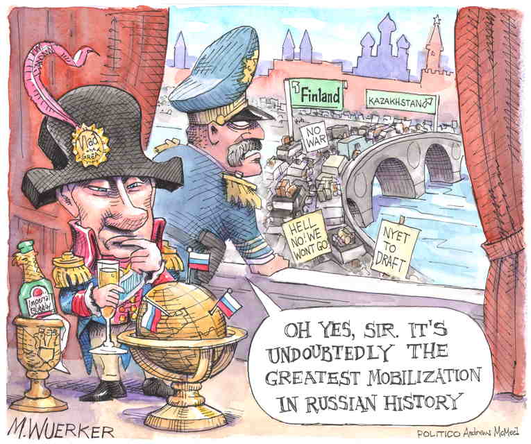 Political/Editorial Cartoon by Matt Wuerker, Politico on Russians Revolt