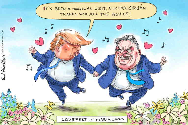 Political/Editorial Cartoon by Ed Wexler, PoliticalCartoons.com on Trump Reaches Out