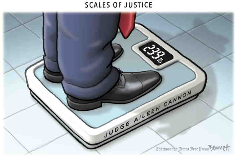 Political/Editorial Cartoon by Clay Bennett, Chattanooga Times Free Press on Cannon Honors Trump