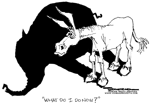 Editorial Cartoon by Paul Conrad, Tribune Media Services on The Democratic Party