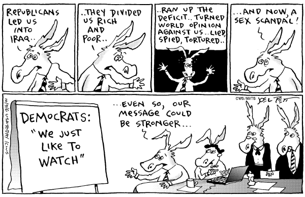 Editorial Cartoon by Joel Pett, Lexington Herald-Leader, CWS/CartoonArts Intl. on The Democratic Party