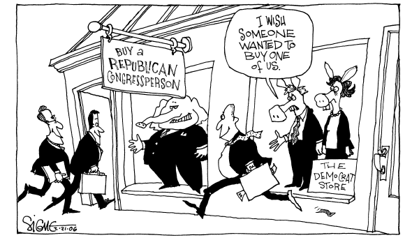Editorial Cartoon by Signe Wilkinson, Philadelphia Daily News on The Democratic Party